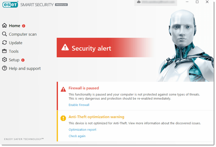 رفع قرمز شدن Eset